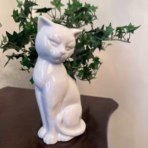 Porcelain White Cat Figurine